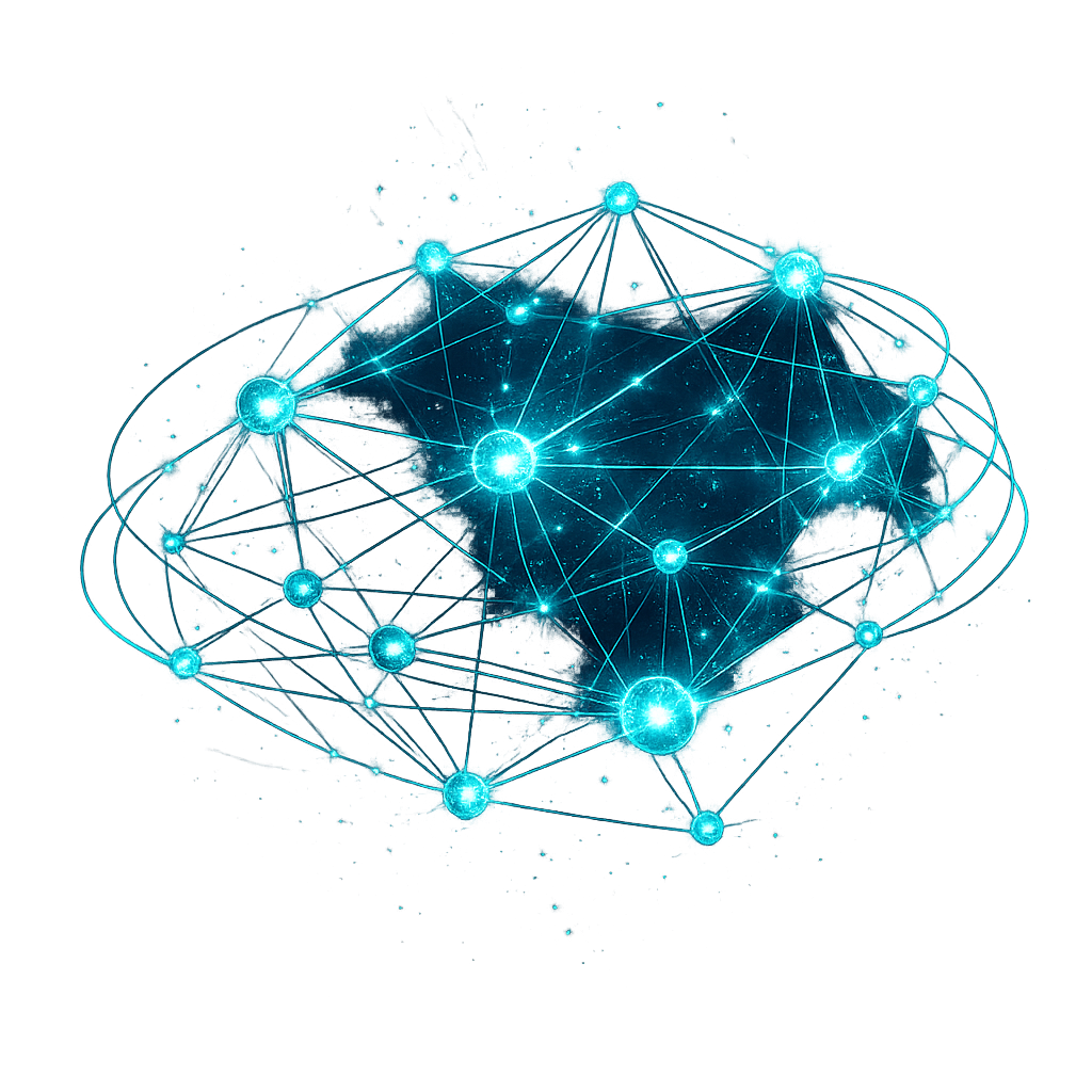 A network of glowing connection points representing a supplier network